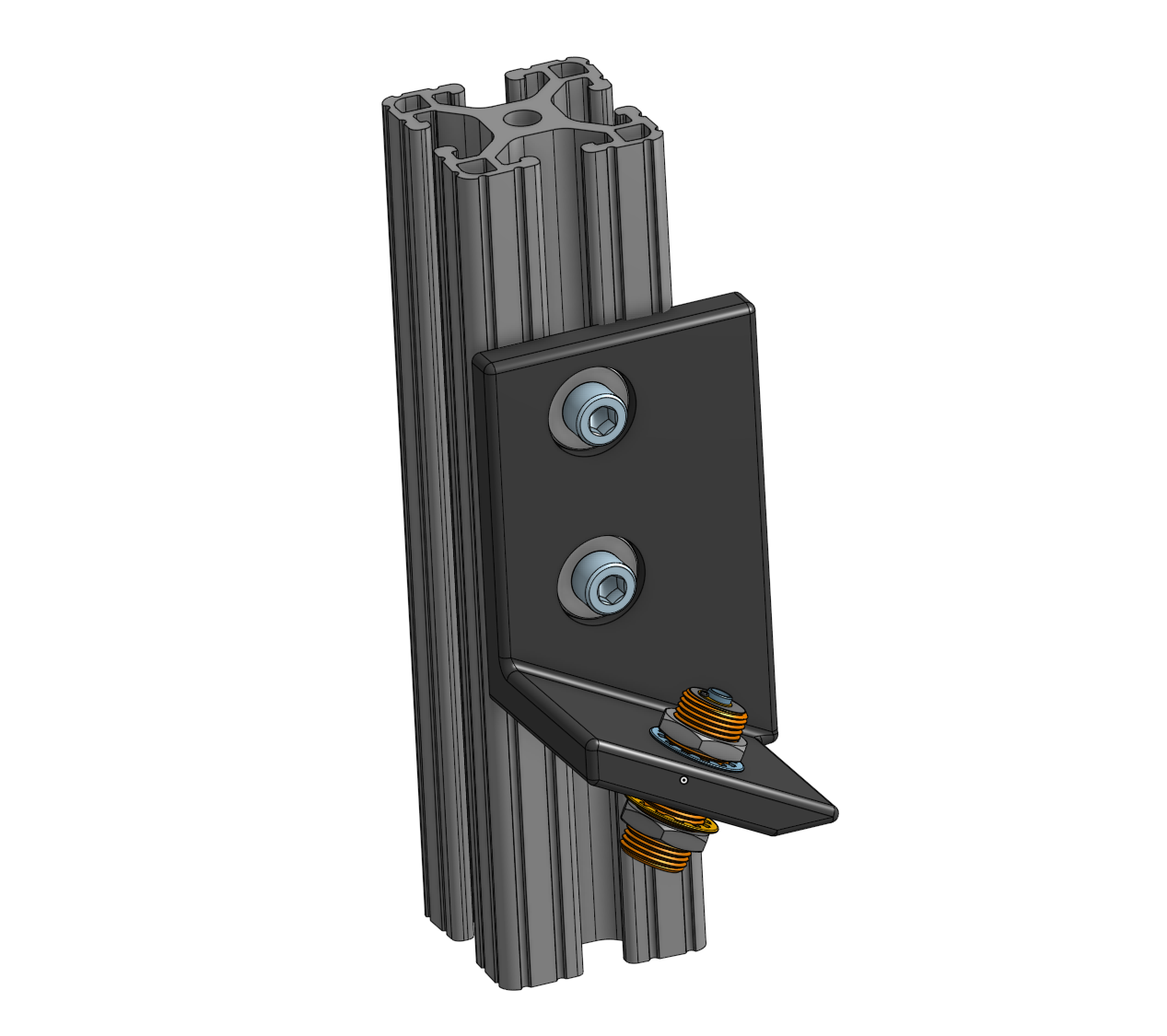 L-bracket on extrusion CAD